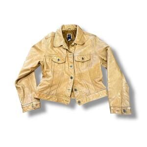 Vintage Buttery Camel Yellow Leather GAP Jacket